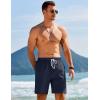 imageCOOFANDY Mens Linen Shorts Casual Drawstring Elastic Waist Lightweight Summer Vacation Beach ShortsNavy Blue