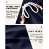 imageCOOFANDY Mens Linen Shorts Casual Drawstring Elastic Waist Lightweight Summer Vacation Beach ShortsNavy Blue