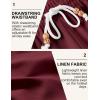 imageCOOFANDY Mens Linen Shorts Casual Drawstring Elastic Waist Lightweight Summer Vacation Beach ShortsWine Red