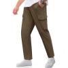 imageCOOFANDY Mens Casual Pants Lightweight Hiking Cargo Pants Stretch Outdoor Work Pant with Multi PocketsBrown