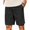 imageCOOFANDY Mens Casual Shorts Elastic Waist Drawstring Lightweight Summer Beach ShortsBlack
