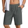 imageCOOFANDY Mens Casual Shorts Lightweight Elastic Waist Drawstring Summer Beach Shorts with PocketsDark Grey
