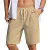 imageCOOFANDY Mens Casual Shorts Lightweight Elastic Waist Drawstring Summer Beach Shorts with PocketsKhaki