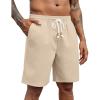 imageCOOFANDY Mens Linen Shorts Casual Drawstring Elastic Waist Lightweight Summer Vacation Beach ShortsBeige