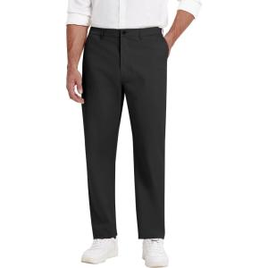 imageCOOFANDY Men Casual Cotton Pants Classic Fit Stretch Chino Pant Flat Front WrinkleFree PantsBlack