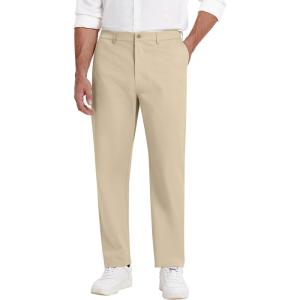 imageCOOFANDY Men Casual Cotton Pants Classic Fit Stretch Chino Pant Flat Front WrinkleFree PantsLight Khaki