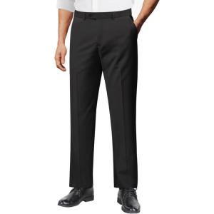 imageCOOFANDY Men Linen Dress Pants Classic Fit Suit Pants Lightweight Wrinkle Free Casual TrousersBlack