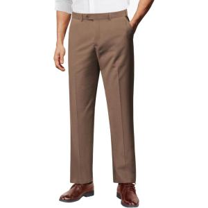 imageCOOFANDY Men Linen Dress Pants Classic Fit Suit Pants Lightweight Wrinkle Free Casual TrousersBrown