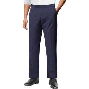 imageCOOFANDY Men Linen Dress Pants Classic Fit Suit Pants Lightweight Wrinkle Free Casual TrousersNavy Blue