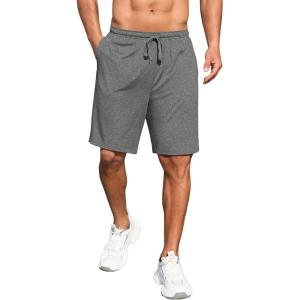 imageCOOFANDY Mens 9 inch Gym Workout Shorts Lightweight Casual Active Running Shorts with Pockets 1 or 2 PackGrey1 Pack of 1