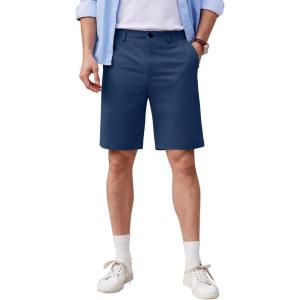 imageCOOFANDY Mens Casual Shorts 9 Inch Flat Front Lightweight Summer Beach Vacation ShortsBlue
