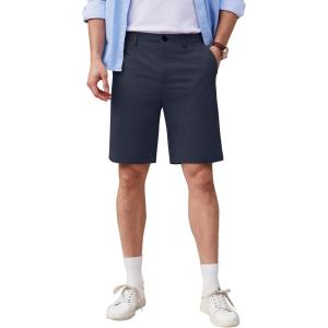 imageCOOFANDY Mens Casual Shorts 9 Inch Flat Front Lightweight Summer Beach Vacation ShortsNavy Blue