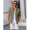 imageCOOFANDY Mens Button Down Shirts Short Sleeve Casual Summer Beach Shirts Vacation Wedding ShirtsArmy Green