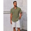 imageCOOFANDY Mens Button Down Shirts Short Sleeve Casual Summer Beach Shirts Vacation Wedding ShirtsArmy Green