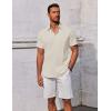 imageCOOFANDY Mens Button Down Shirts Short Sleeve Casual Summer Beach Shirts Vacation Wedding ShirtsBeige