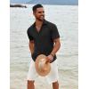 imageCOOFANDY Mens Button Down Shirts Short Sleeve Casual Summer Beach Shirts Vacation Wedding ShirtsBlack