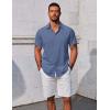imageCOOFANDY Mens Button Down Shirts Short Sleeve Casual Summer Beach Shirts Vacation Wedding ShirtsBlue