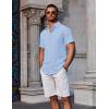 imageCOOFANDY Mens Button Down Shirts Short Sleeve Casual Summer Beach Shirts Vacation Wedding ShirtsClear Blue