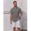 imageCOOFANDY Mens Button Down Shirts Short Sleeve Casual Summer Beach Shirts Vacation Wedding ShirtsDark Grey