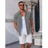 imageCOOFANDY Mens Button Down Shirts Short Sleeve Casual Summer Beach Shirts Vacation Wedding ShirtsDark Grey