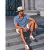 imageCOOFANDY Mens Button Down Shirts Short Sleeve Casual Summer Beach Shirts Vacation Wedding ShirtsDenim Blue