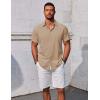 imageCOOFANDY Mens Button Down Shirts Short Sleeve Casual Summer Beach Shirts Vacation Wedding ShirtsKhaki