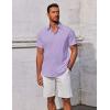 imageCOOFANDY Mens Button Down Shirts Short Sleeve Casual Summer Beach Shirts Vacation Wedding ShirtsLavender