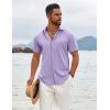 imageCOOFANDY Mens Button Down Shirts Short Sleeve Casual Summer Beach Shirts Vacation Wedding ShirtsLavender