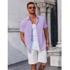 imageCOOFANDY Mens Button Down Shirts Short Sleeve Casual Summer Beach Shirts Vacation Wedding ShirtsLavender