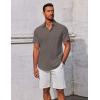 imageCOOFANDY Mens Button Down Shirts Short Sleeve Casual Summer Beach Shirts Vacation Wedding ShirtsLight Brown