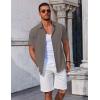 imageCOOFANDY Mens Button Down Shirts Short Sleeve Casual Summer Beach Shirts Vacation Wedding ShirtsLight Brown