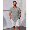 imageCOOFANDY Mens Button Down Shirts Short Sleeve Casual Summer Beach Shirts Vacation Wedding ShirtsLight Grey