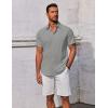 imageCOOFANDY Mens Button Down Shirts Short Sleeve Casual Summer Beach Shirts Vacation Wedding ShirtsLight Grey