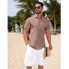 imageCOOFANDY Mens Button Down Shirts Short Sleeve Casual Summer Beach Shirts Vacation Wedding ShirtsMulberry