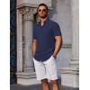 imageCOOFANDY Mens Button Down Shirts Short Sleeve Casual Summer Beach Shirts Vacation Wedding ShirtsNavy Blue