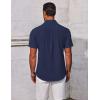 imageCOOFANDY Mens Button Down Shirts Short Sleeve Casual Summer Beach Shirts Vacation Wedding ShirtsNavy Blue