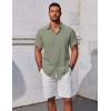 imageCOOFANDY Mens Button Down Shirts Short Sleeve Casual Summer Beach Shirts Vacation Wedding ShirtsOlive Green