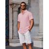 imageCOOFANDY Mens Button Down Shirts Short Sleeve Casual Summer Beach Shirts Vacation Wedding ShirtsPink