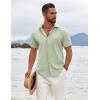 imageCOOFANDY Mens Button Down Shirts Short Sleeve Casual Summer Beach Shirts Vacation Wedding ShirtsSage Green