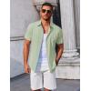 imageCOOFANDY Mens Button Down Shirts Short Sleeve Casual Summer Beach Shirts Vacation Wedding ShirtsSage Green