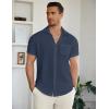 imageCOOFANDY Mens Casual Button Down Short Sleeve Shirt Textured Summer Beach Vacation ShirtBlueviolet