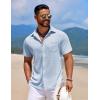 imageCOOFANDY Mens Knit Button Down Shirts Casual Short Sleeve Polo Shirt Summer Beach Shirts with PocketAngel Falls
