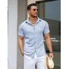 imageCOOFANDY Mens Knit Button Down Shirts Casual Short Sleeve Polo Shirt Summer Beach Shirts with PocketAngel Falls