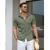 imageCOOFANDY Mens Knit Button Down Shirts Casual Short Sleeve Polo Shirt Summer Beach Shirts with PocketChive