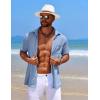 imageCOOFANDY Mens Knit Button Down Shirts Casual Short Sleeve Polo Shirt Summer Beach Shirts with PocketDark Blue
