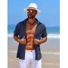 imageCOOFANDY Mens Knit Button Down Shirts Casual Short Sleeve Polo Shirt Summer Beach Shirts with PocketMedieval Blue