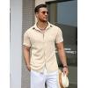 imageCOOFANDY Mens Knit Button Down Shirts Casual Short Sleeve Polo Shirt Summer Beach Shirts with PocketVanilla Ice