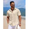 imageCOOFANDY Mens Knit Button Down Shirts Casual Short Sleeve Polo Shirt Summer Beach Shirts with PocketVanilla Ice