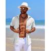 imageCOOFANDY Mens Knit Button Down Shirts Casual Short Sleeve Polo Shirt Summer Beach Shirts with PocketWhite