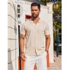 imageCOOFANDY Mens Knit Shirt Short Sleeve Button Down Shirts Casual Summer Beach Vintage Polo ShirtsCream